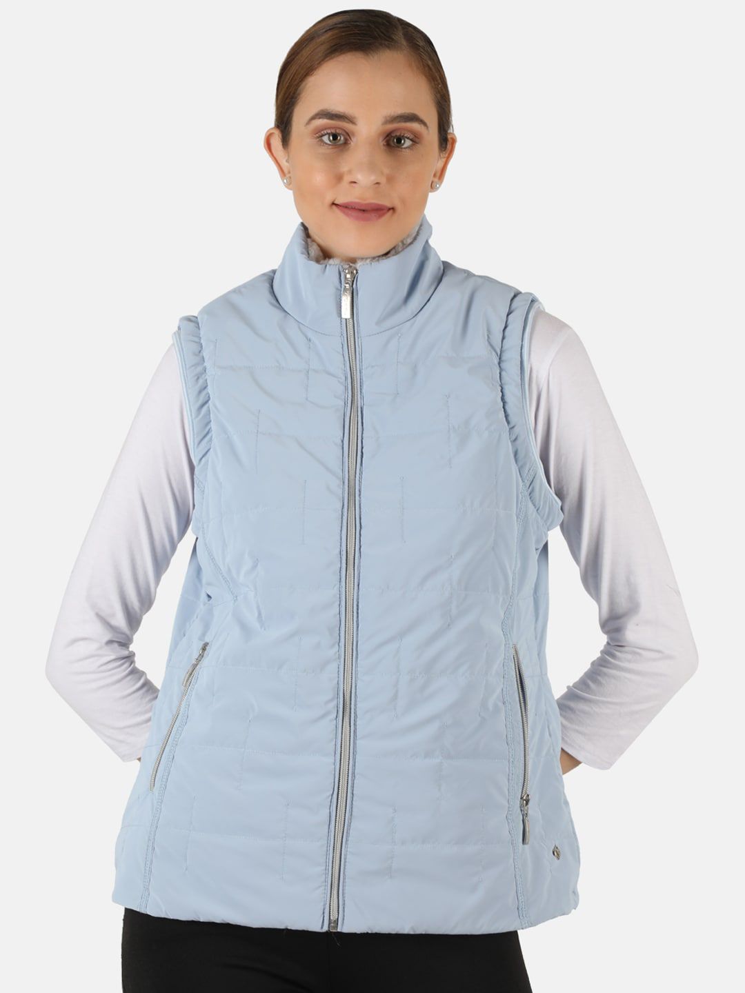 Monte Carlo Women Blue Lightweight Padded Jacket Price in India
