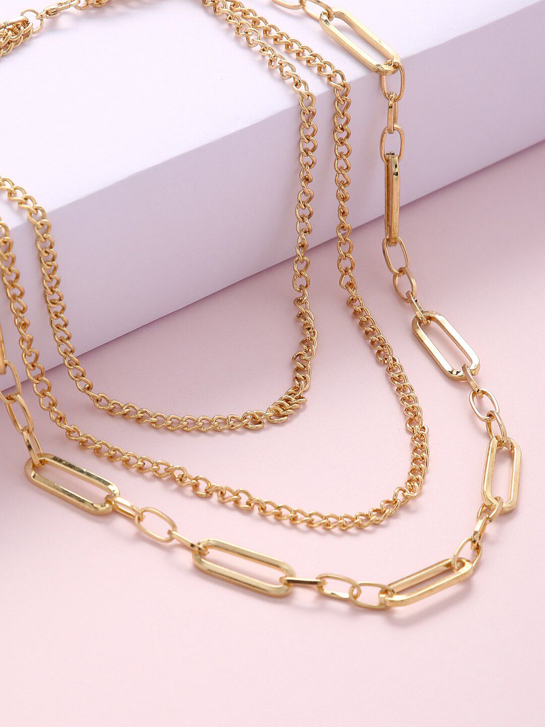 justpeachy Gold-Plated Layered Chain Price in India