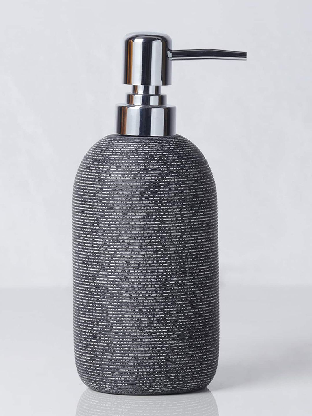 OBSESSIONS Charcoal Striped Polyresin Soap & Lotion Dispenser Price in India