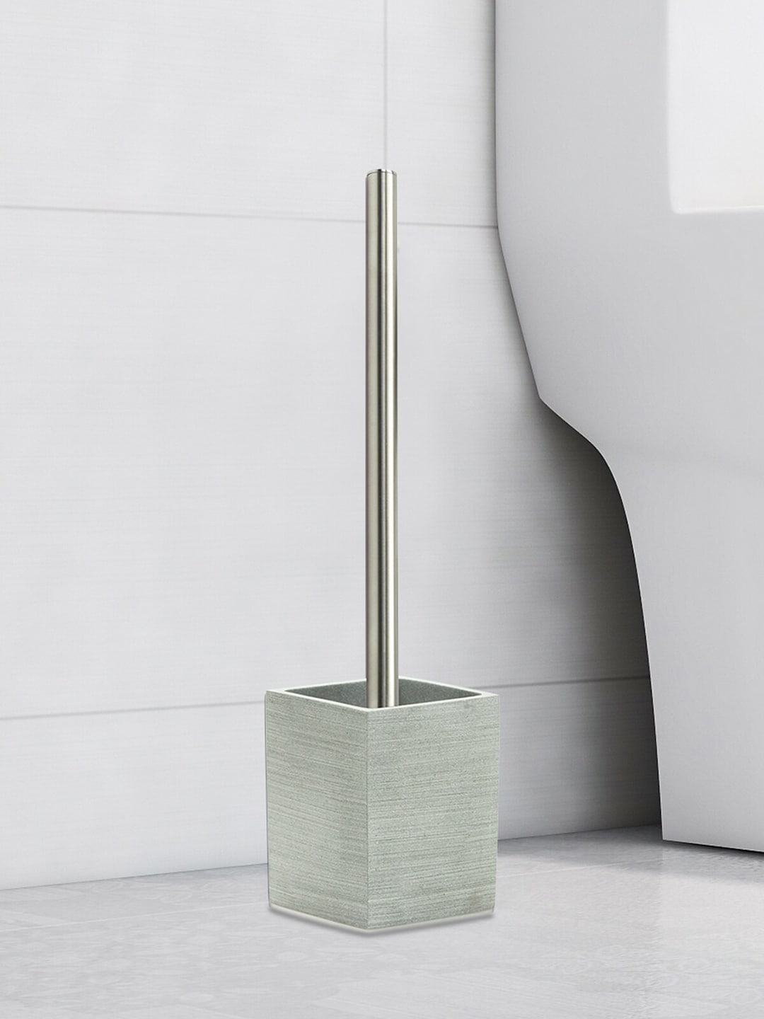 Obsessions Grey Polyresin Toilet Brush with Holder Price in India