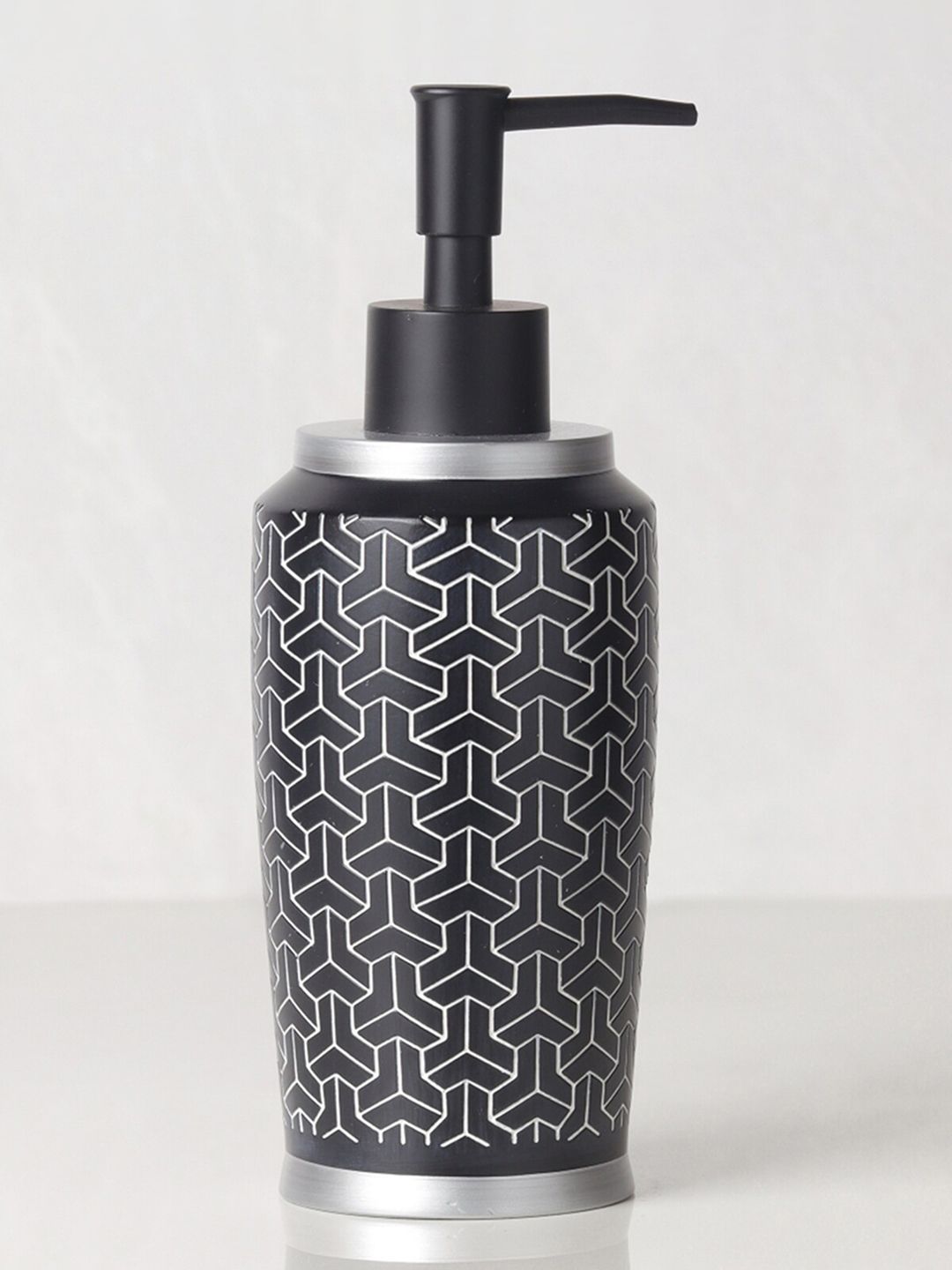 OBSESSIONS Black & Silver Polyresin Soap & Lotion Dispenser Price in India