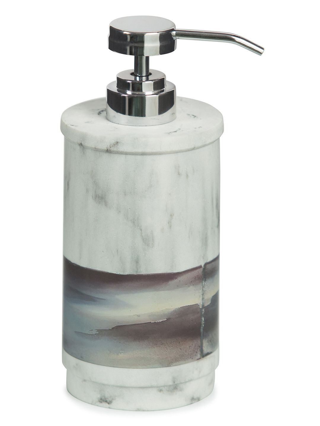 OBSESSIONS White & Grey Abstract Print Soap & Lotion Dispenser Price in India