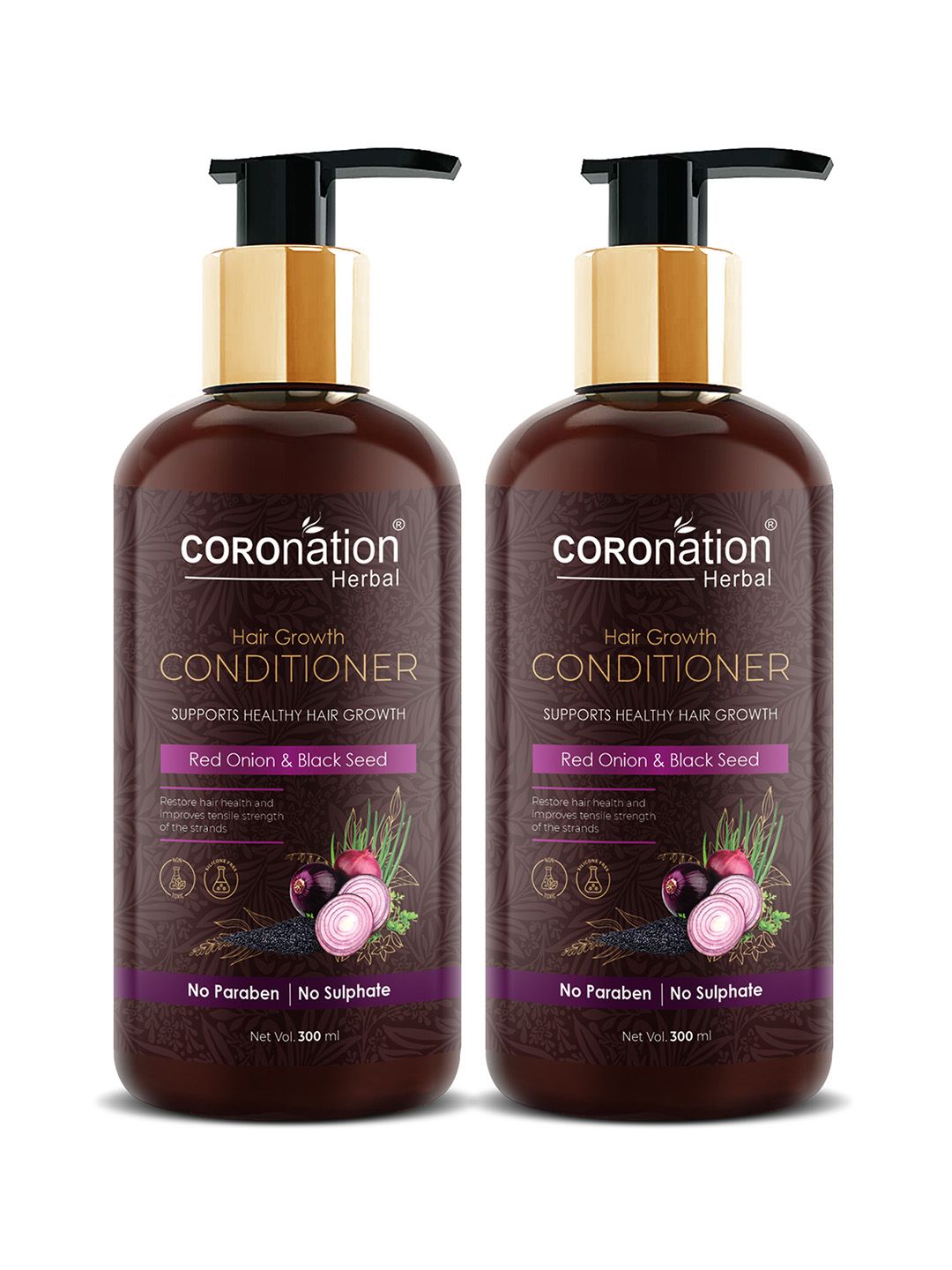 COROnation Herbal Set of 2 Hair Growth Conditioner with Red Onion-Black Seed Oil 600 ml Price in India