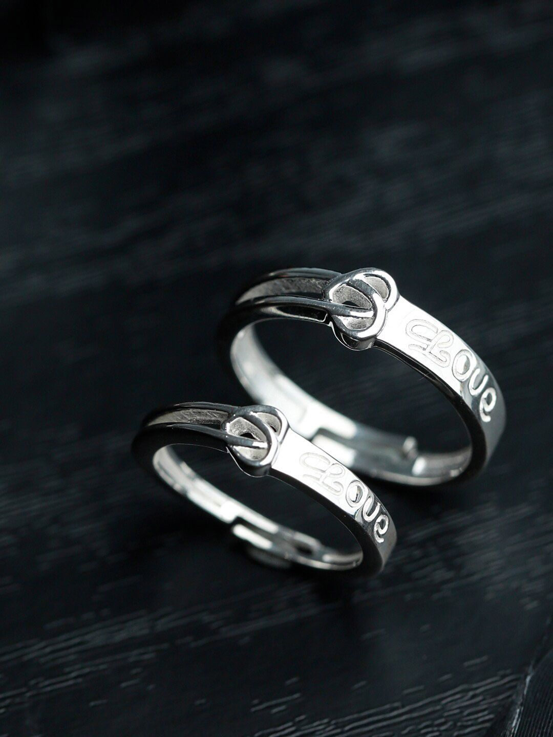 SHEER by Priyaasi Set Of 2 Women Silver-Plated 92.5 Sterling Silver Finger Ring Price in India