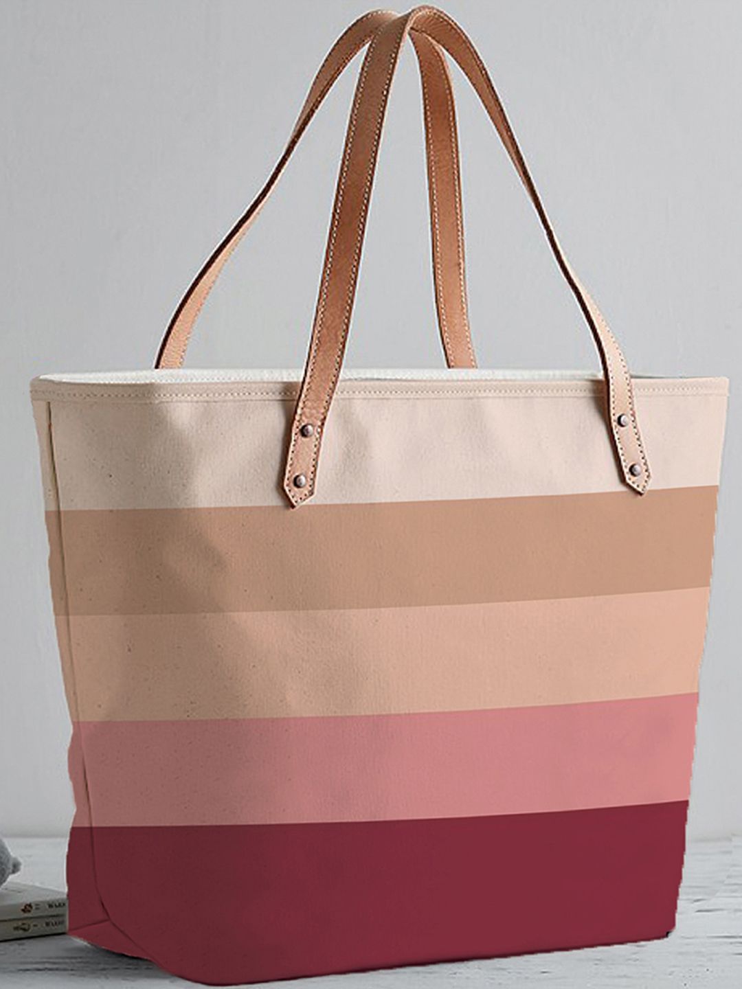 STYBUZZ Multicoloured Colourblocked Shopper Tote Bag With Vegan Leather Handles Price in India