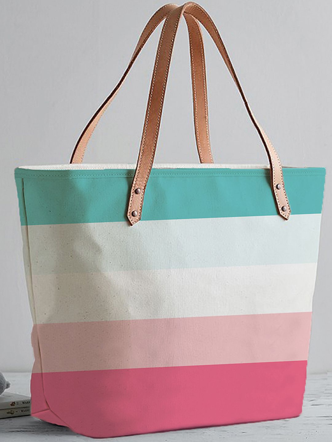 STYBUZZ Multicoloured Colourblocked Shopper Tote Bag Price in India