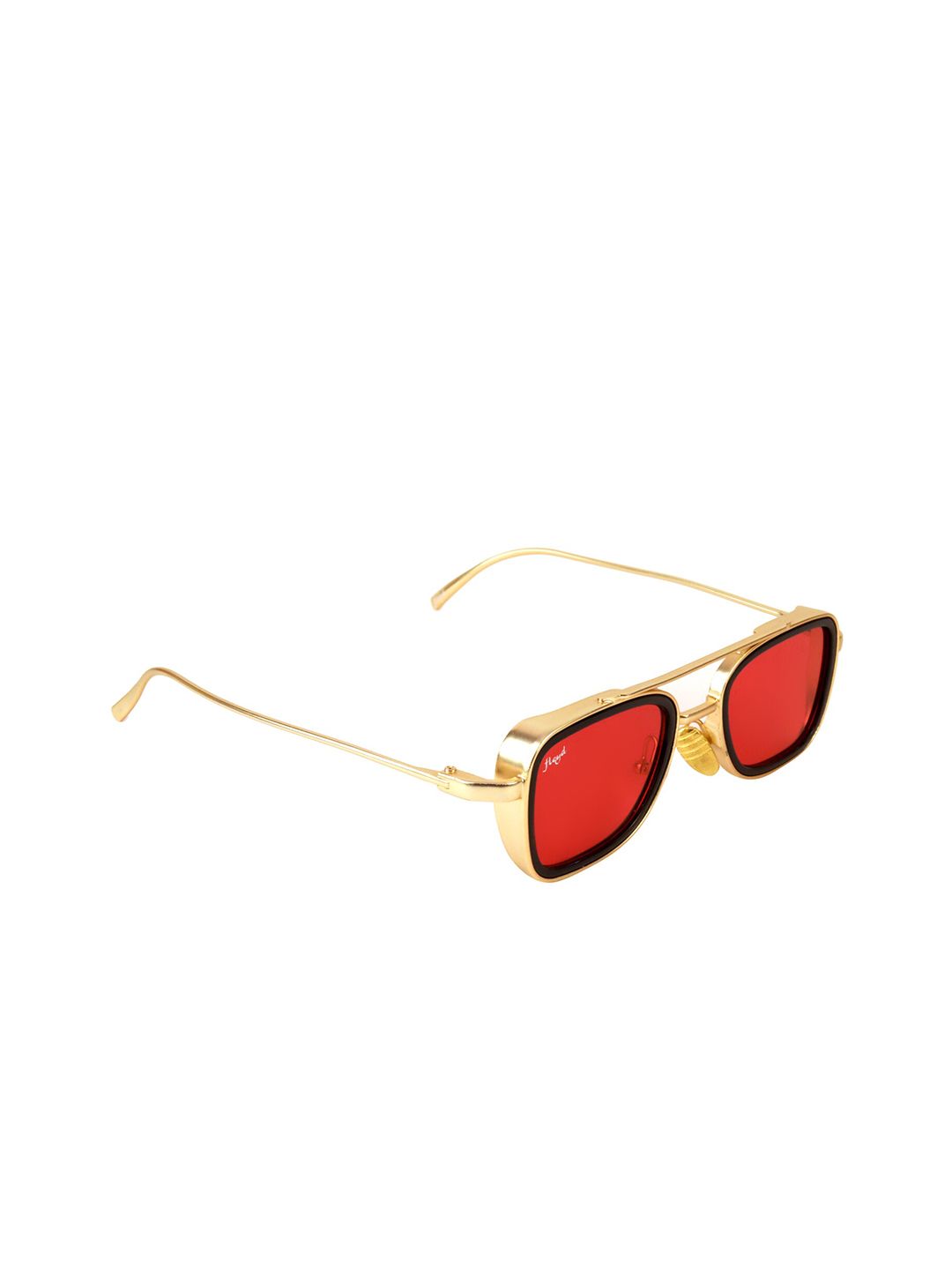 Floyd Unisex Red Lens & Gold-Toned Sunglasses with UV Protected Lens 8899_Gld_Red