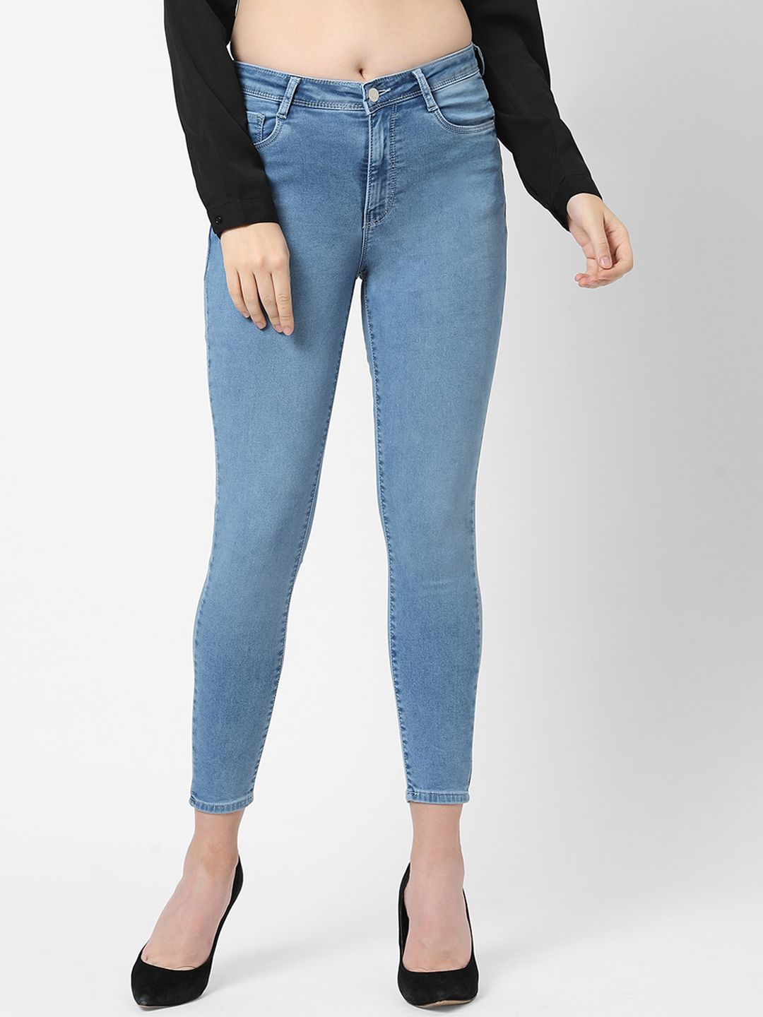 Kraus Jeans Women Blue Skinny Fit High-Rise Stretchable Jeans Price in India