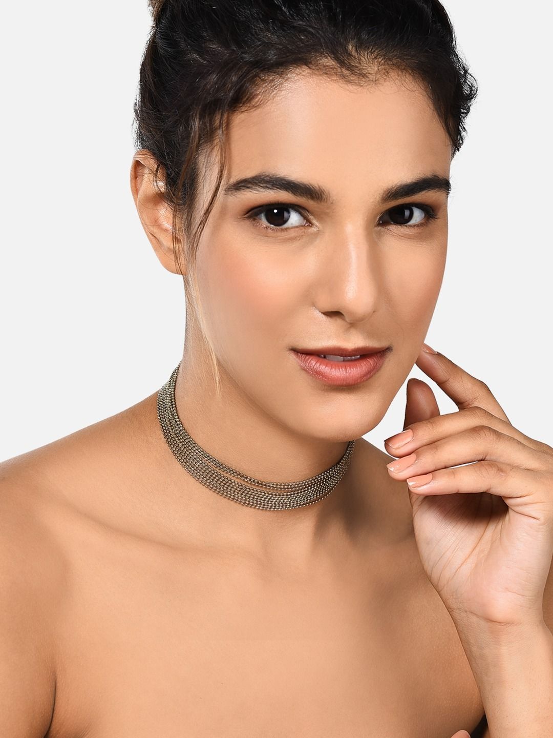AMI Gold-Toned Gold-Plated Choker Chain Price in India