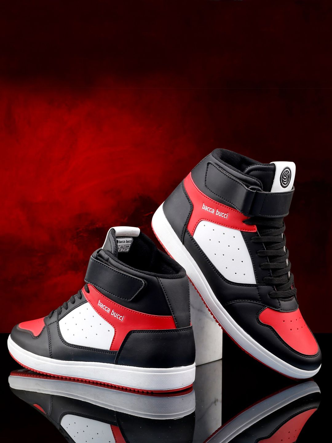 bacca bucci Men Red Colourblocked Sneakers