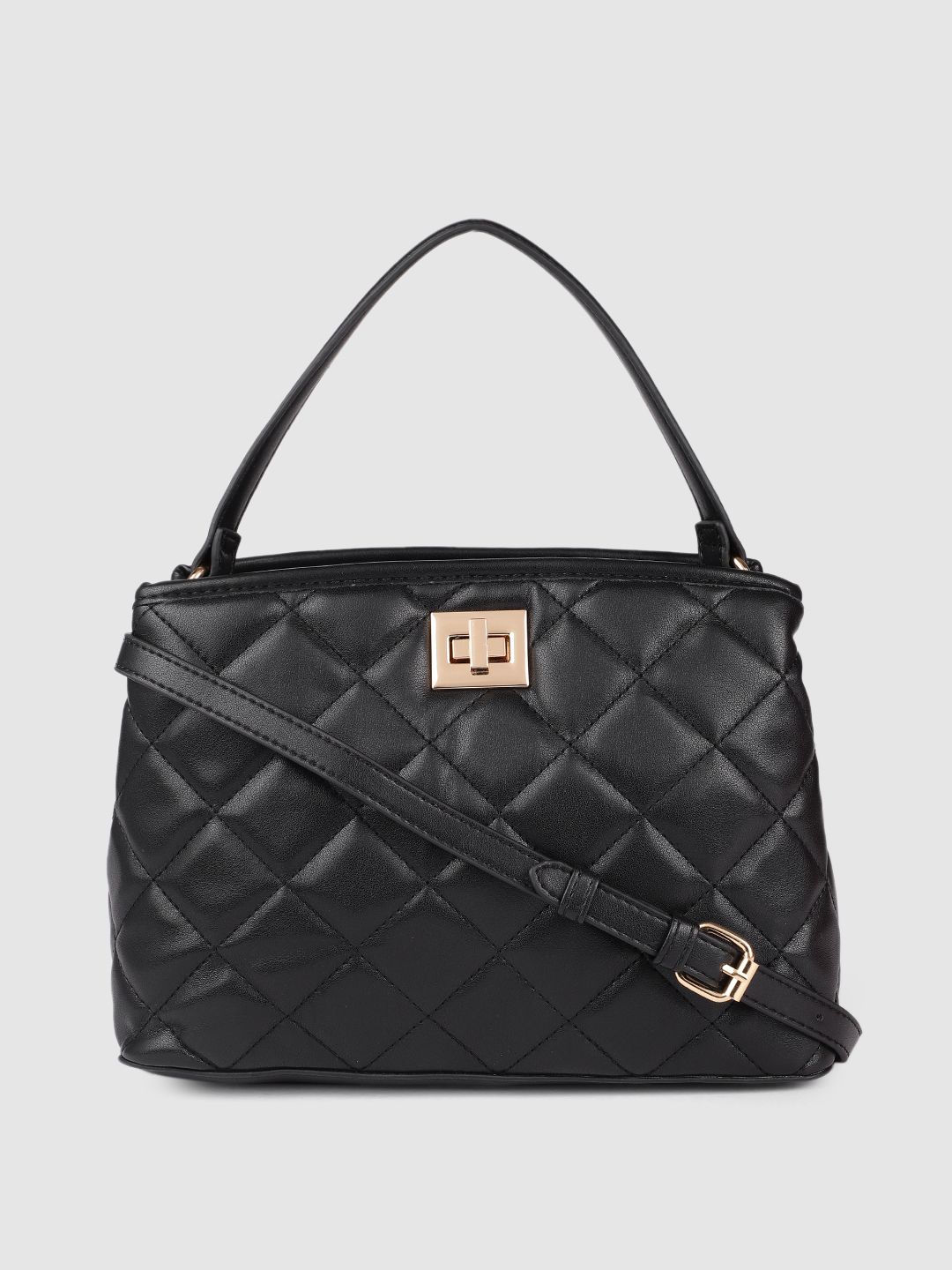 Accessorize Black Quilted Handheld Bag Price in India