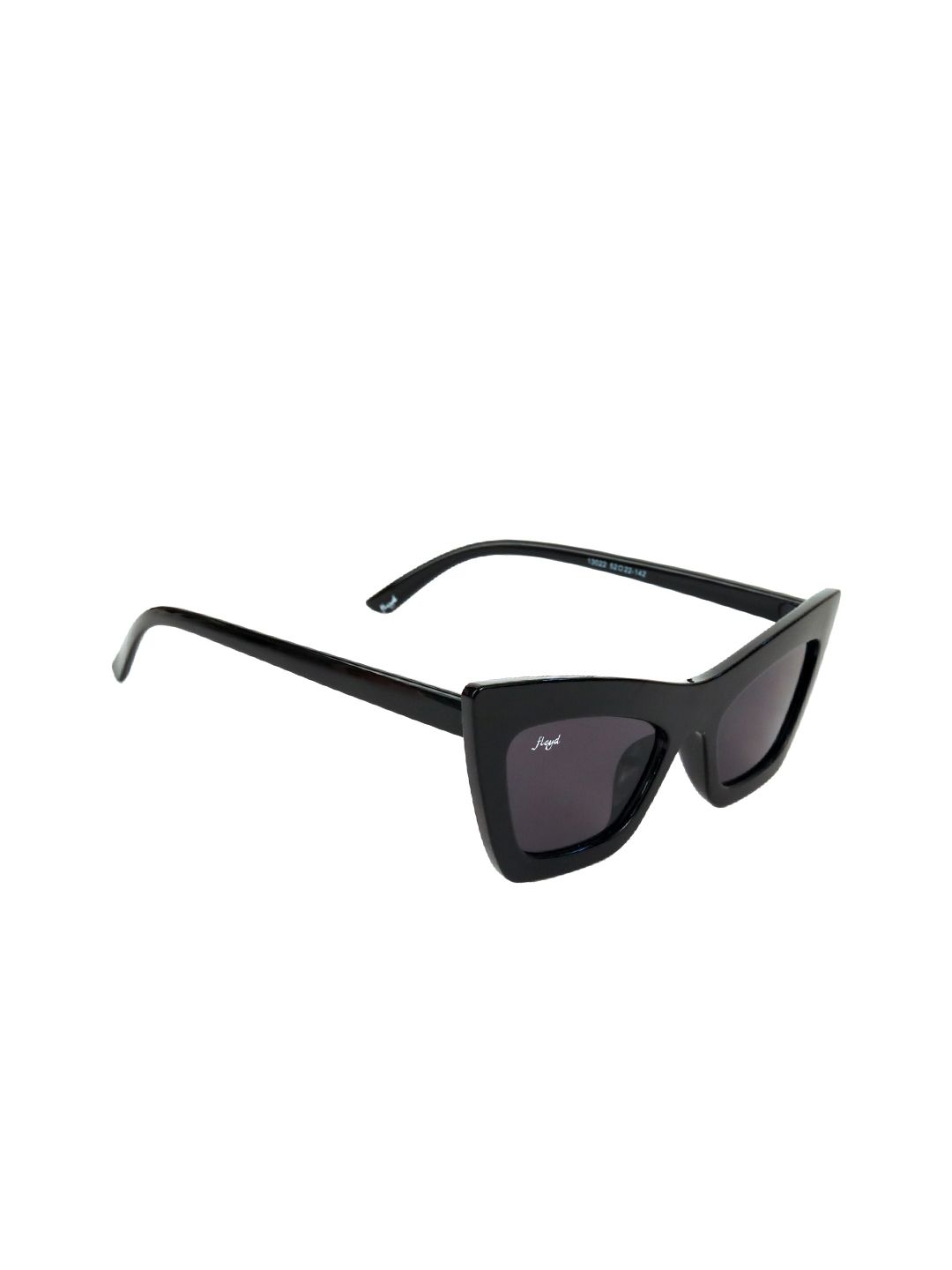 Floyd Unisex Black Lens & Black Cateye Sunglasses with UV Protected Lens Solad2_Blk_Blk Price in India