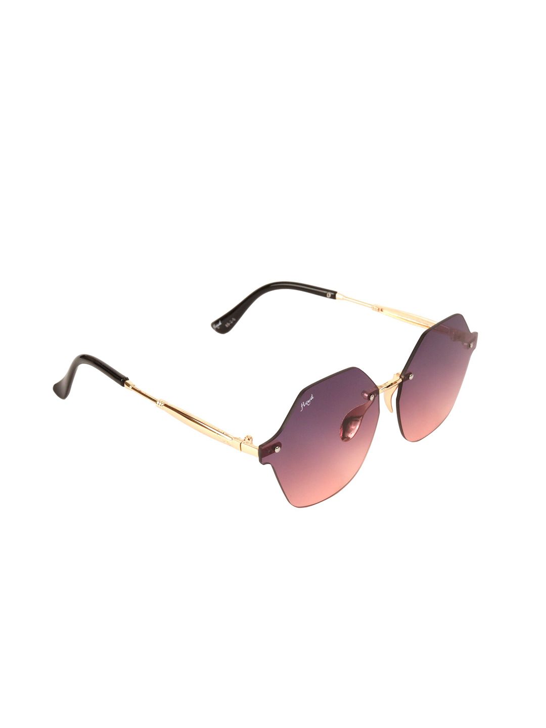 Floyd Unisex Purple Lens & Gold-Toned Sunglasses with UV Protected Lens 8925_Gol_Pur Price in India