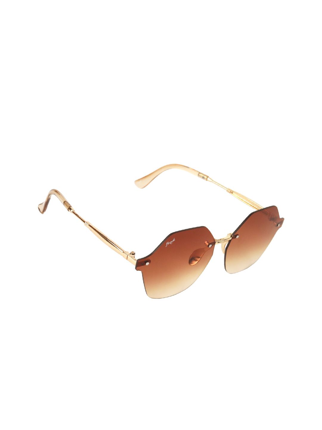 Floyd Unisex Gold-Toned UV Protected Browline Sunglasses 8925_Gol_BrnGrd Price in India