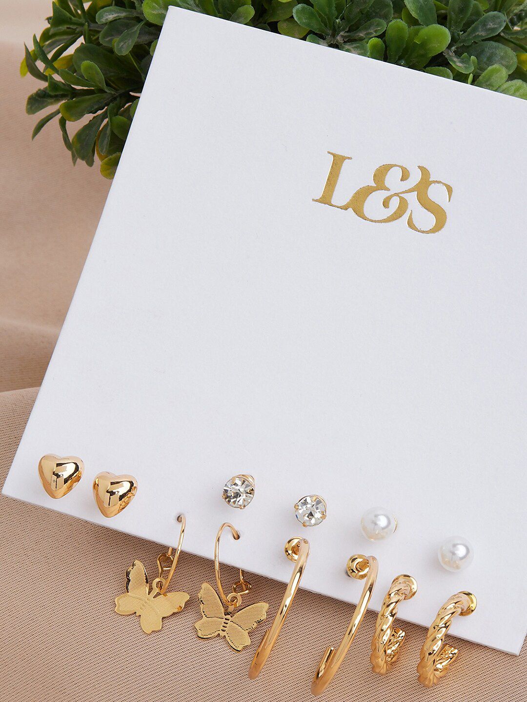 Lilly & sparkle Gold-Toned Contemporary Studs Earrings Price in India