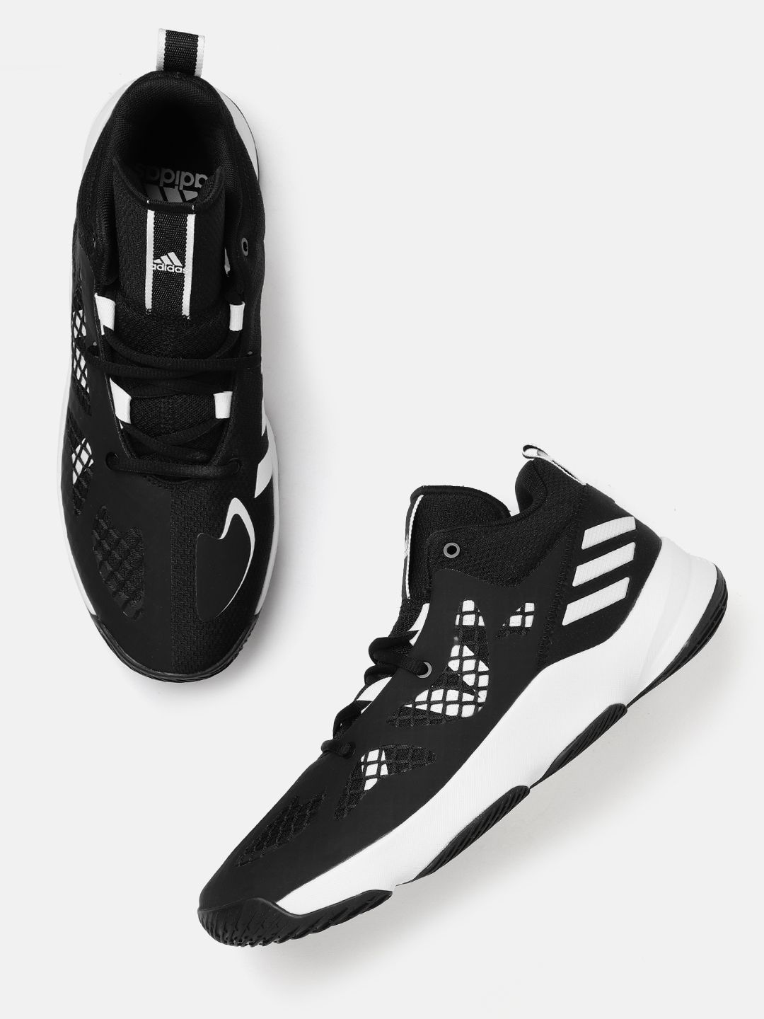 ADIDAS Unisex Black & White Woven Design Pro N3xt 2021 Basketball Shoes Price in India