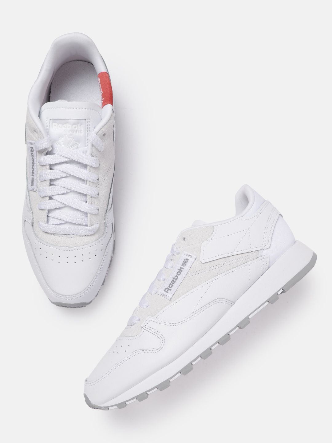 Reebok Classic Women White Perforated Detail Leather Sneakers Price in India