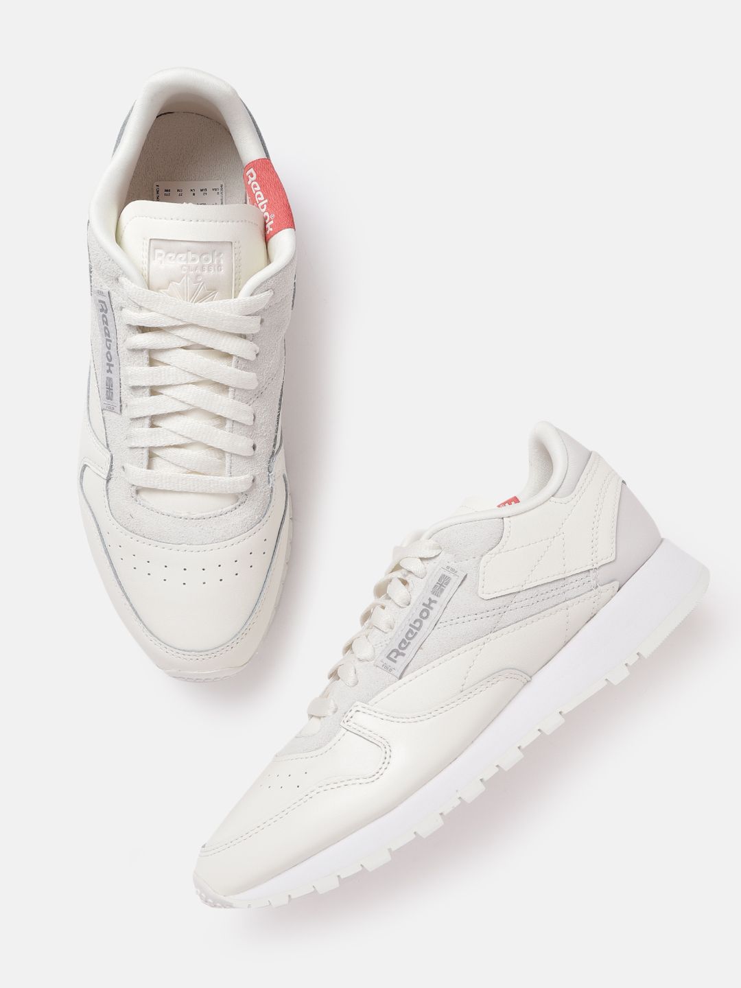 Reebok Classic Unisex Off-White & Grey Perforated Sneakers Price in India