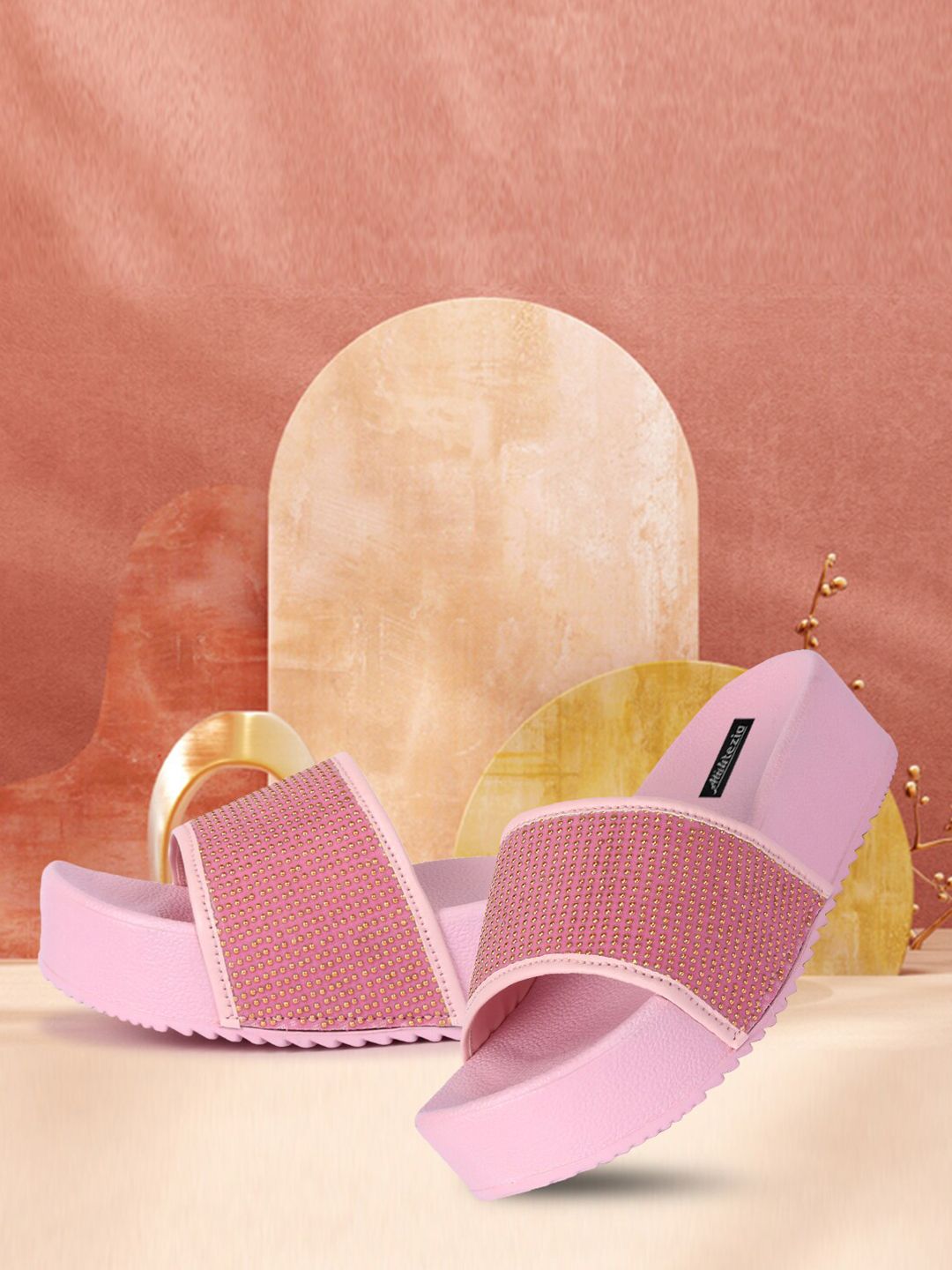 Alishtezia Women Pink Sliders Price in India