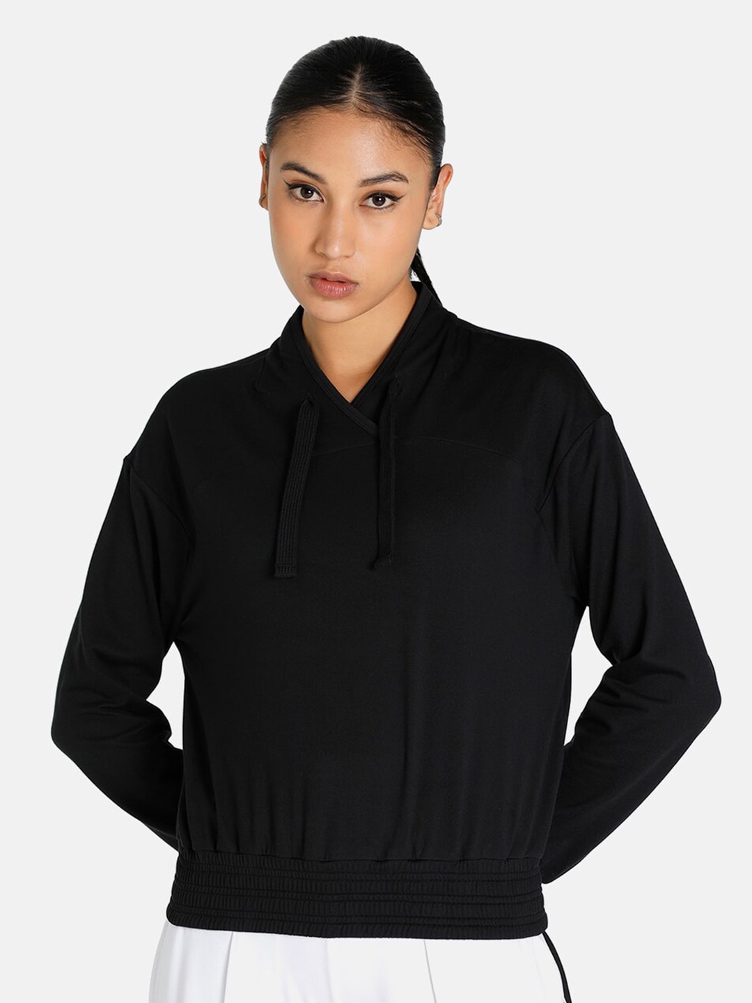 Puma Women Black Fashion Luxe Cloudspun Sweatshirt Price in India