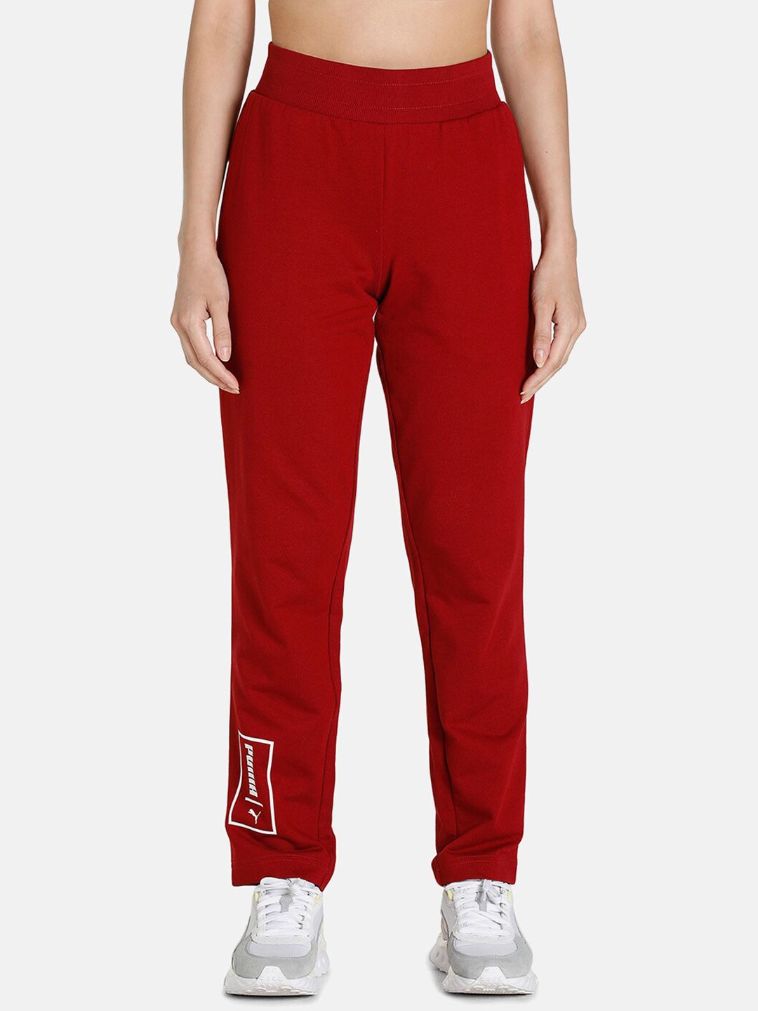 Puma Women Red Graphic Track Pants Price in India