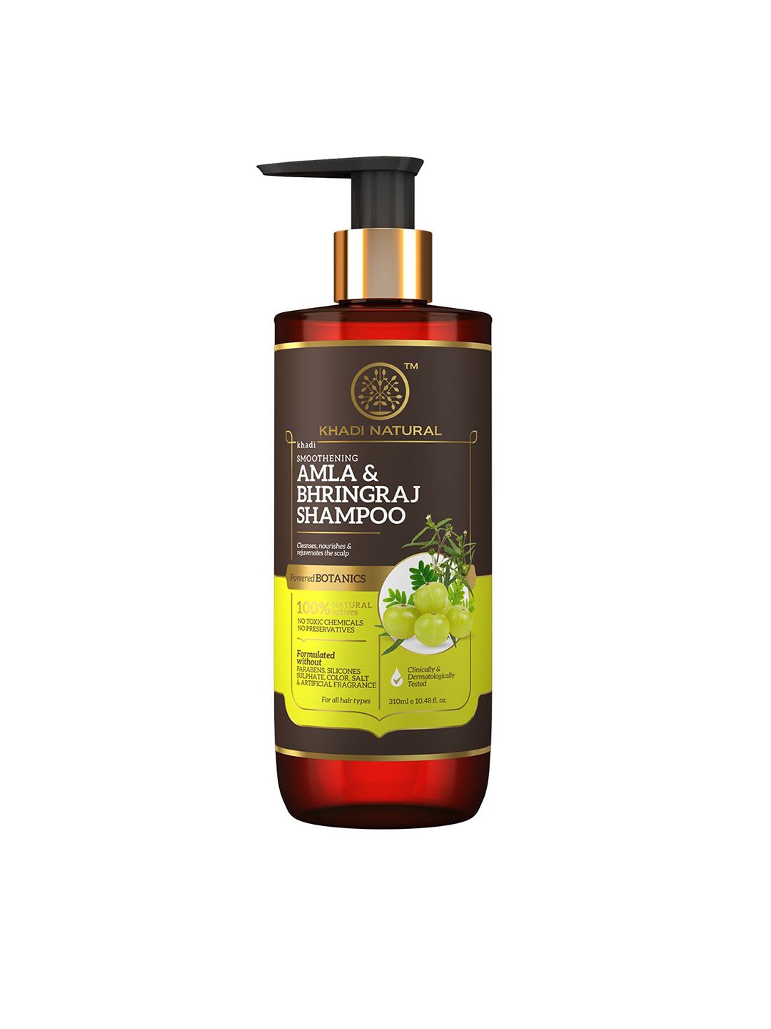 Khadi Natural Power Botanics Amla & Bhringraj Hair Shampoo To Rejuvenate Scalp - 310ml