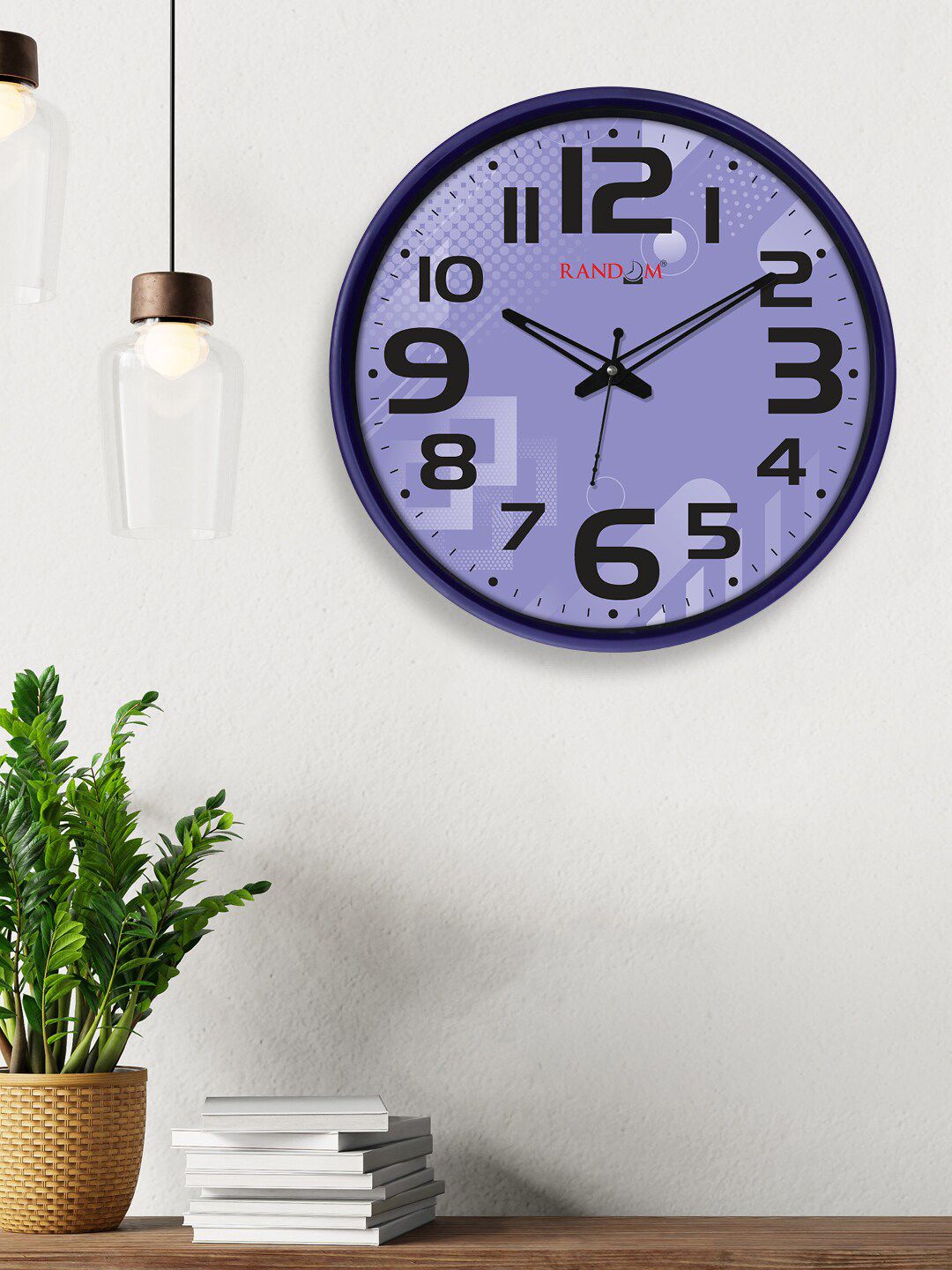 RANDOM Purple & Black Contemporary Wall Clock Price in India