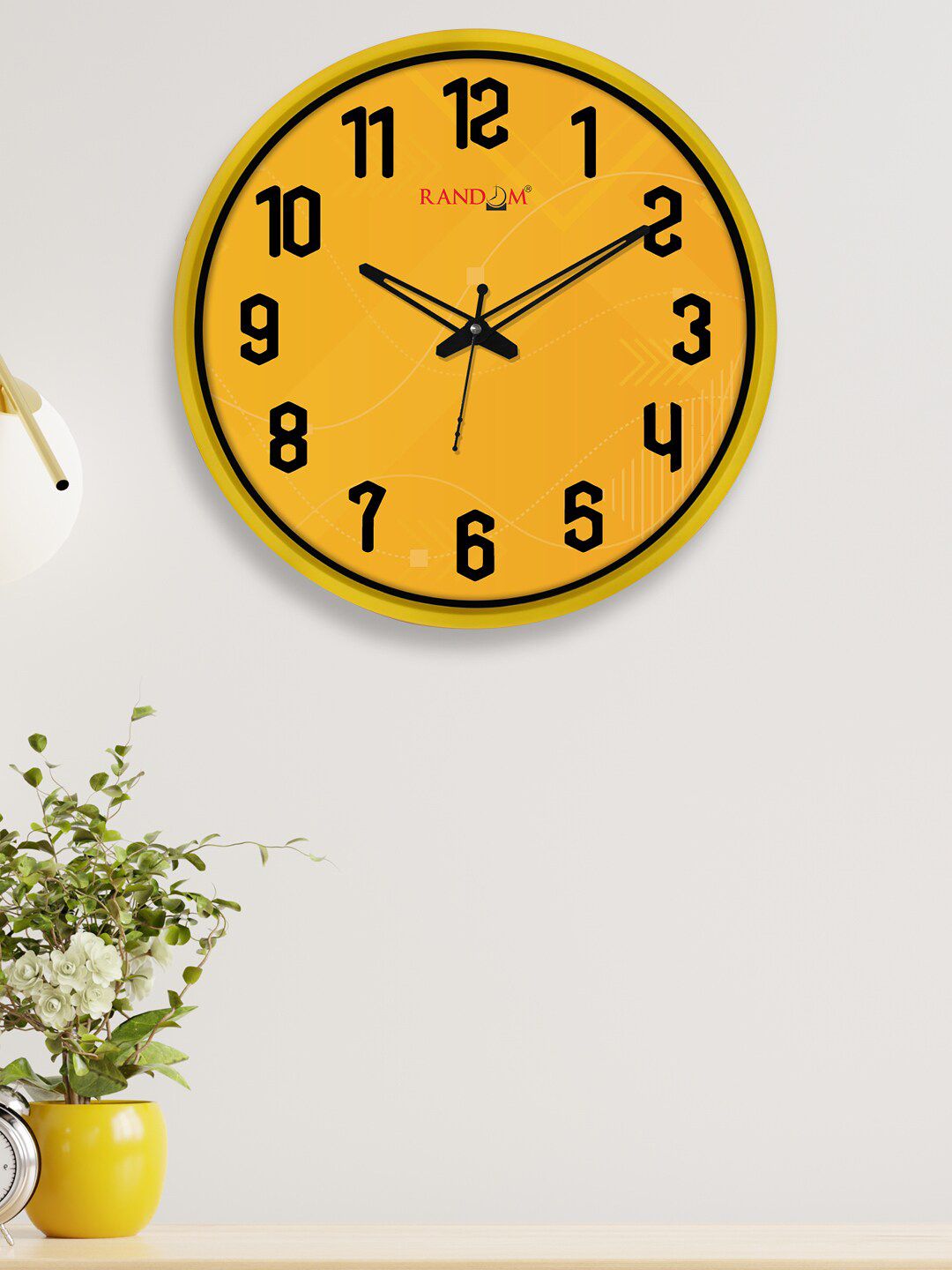 RANDOM Yellow & Black Dual Frame Quartz Movement 30CM Wall Clock Price in India