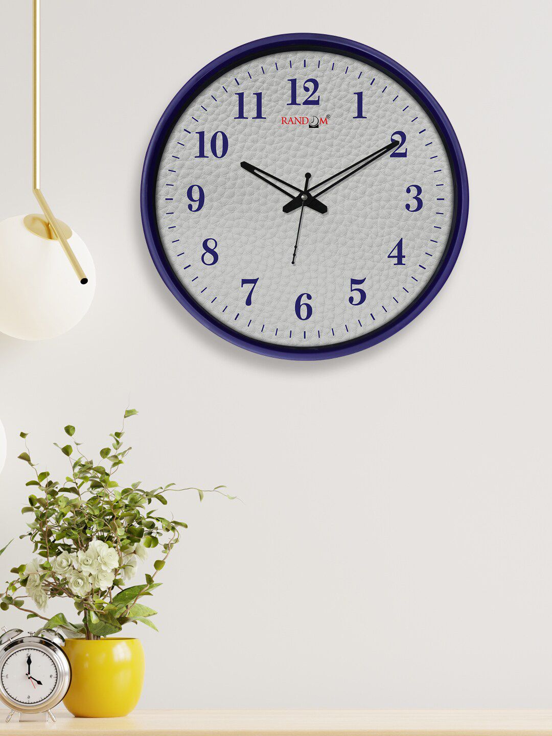 RANDOM Grey & Navy 12" Blue Contemporary Wall Clock Price in India