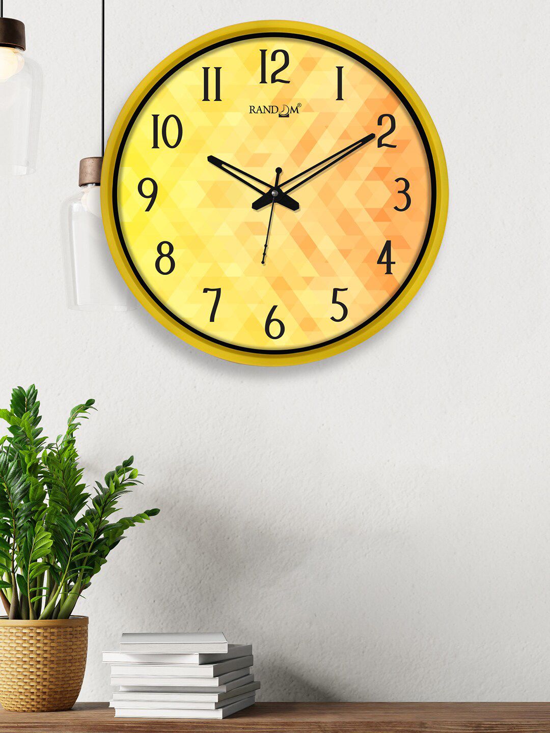 RANDOM Yellow & Orange Printed Contemporary Wall Clock Price in India