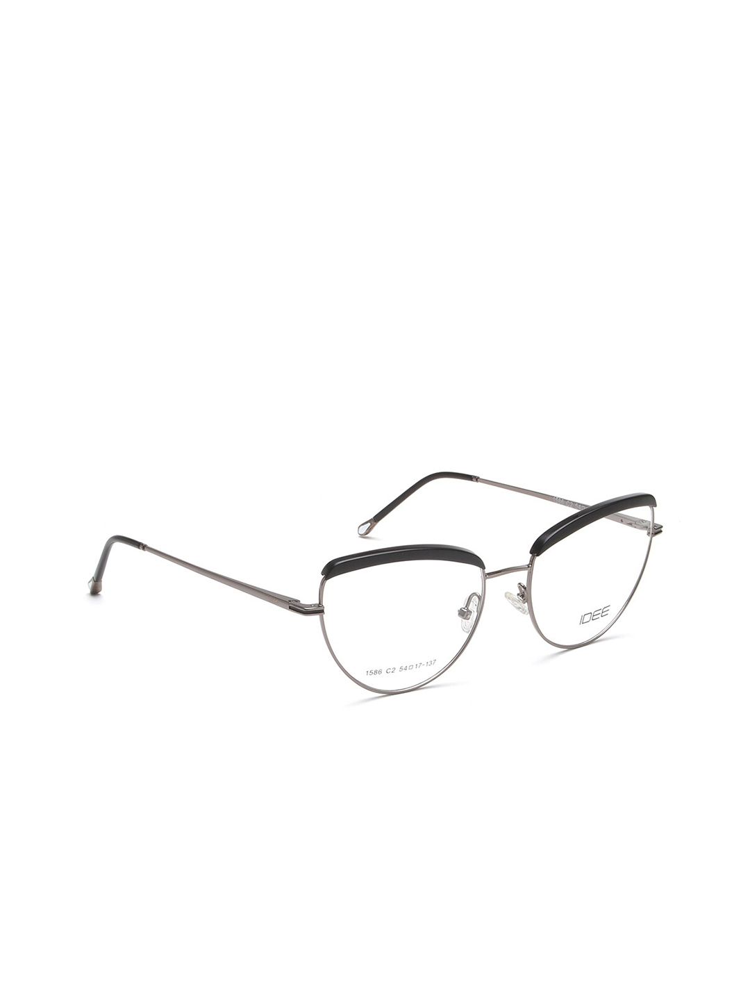 IDEE Women White & Silver-toned Solid Full Rim Cateye Frames Price in India