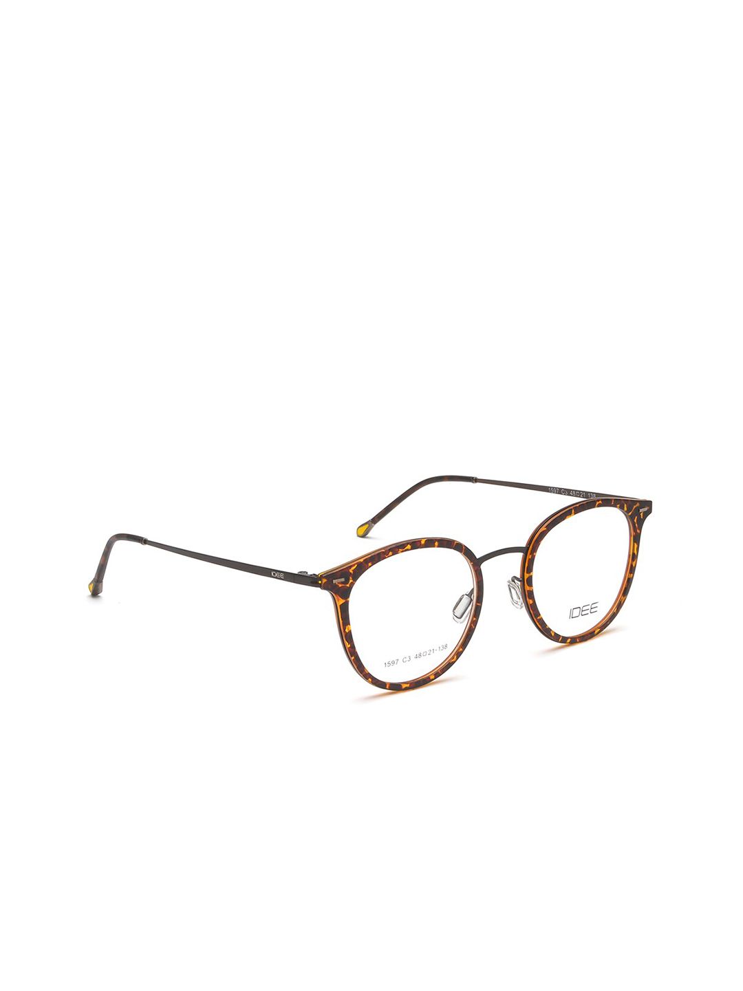 IDEE Women White & Brown Solid Full Rim Round Frames Price in India