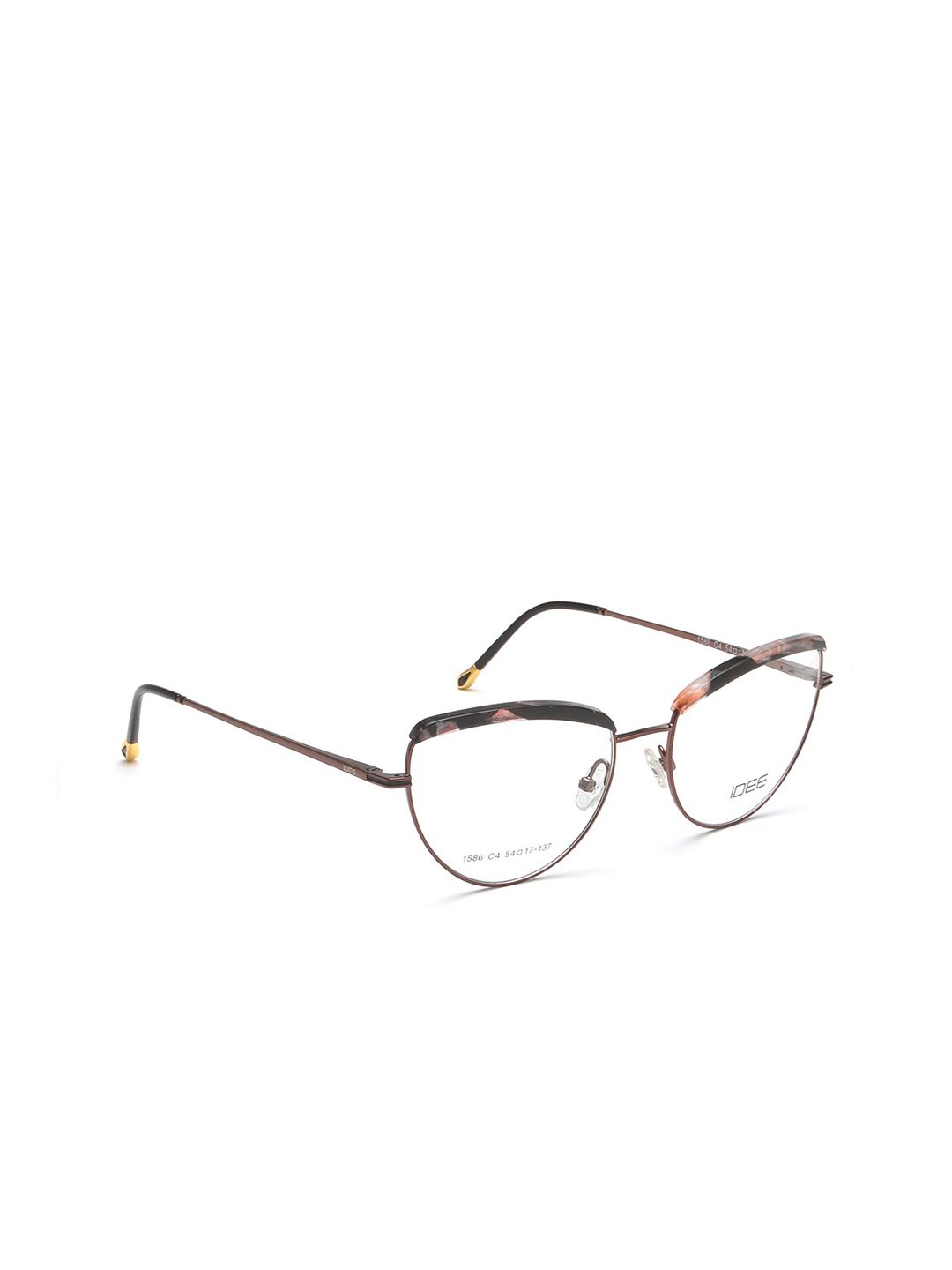 IDEE Women Gold-Toned & Black Full Rim Cateye Frames Price in India