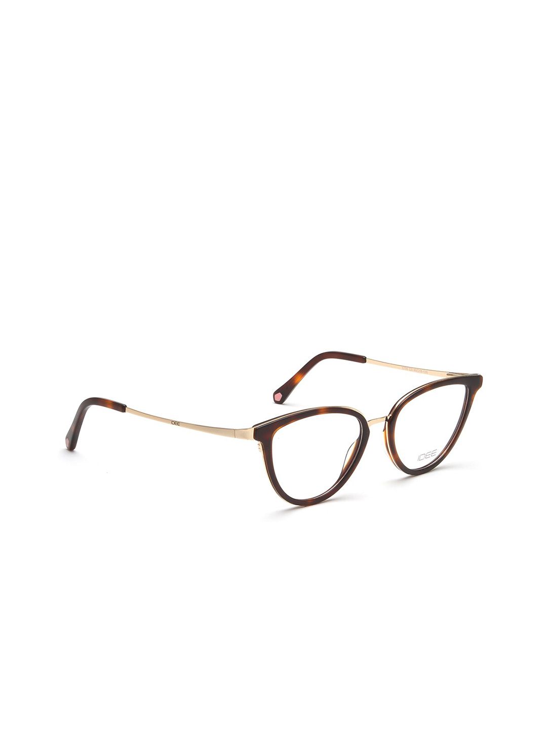 IDEE Women White & Brown Solid Full Rim Cateye Frames Price in India