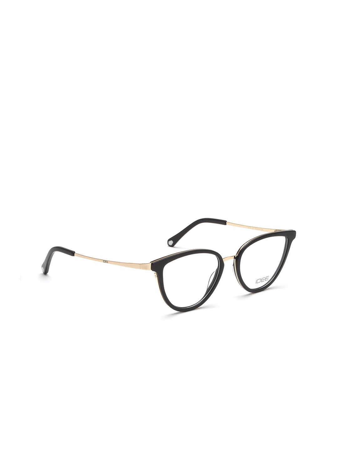 IDEE Women Black & Gold-Toned Full Rim Cateye Frames Price in India