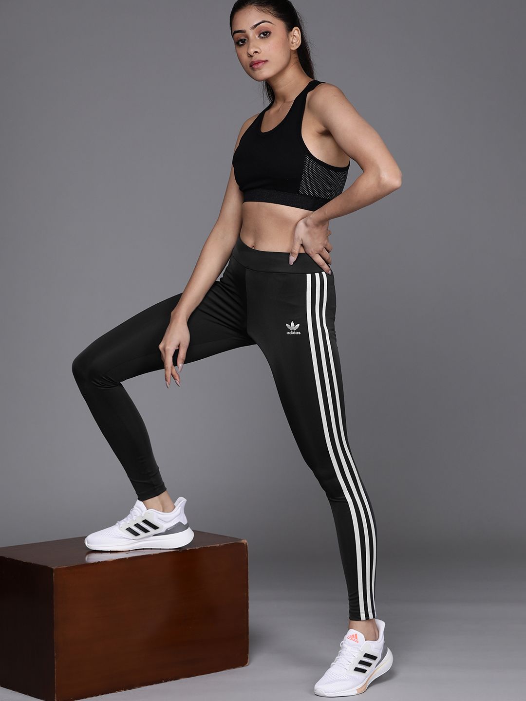 ADIDAS Originals Women Black Solid Sustainable Tights Price in India