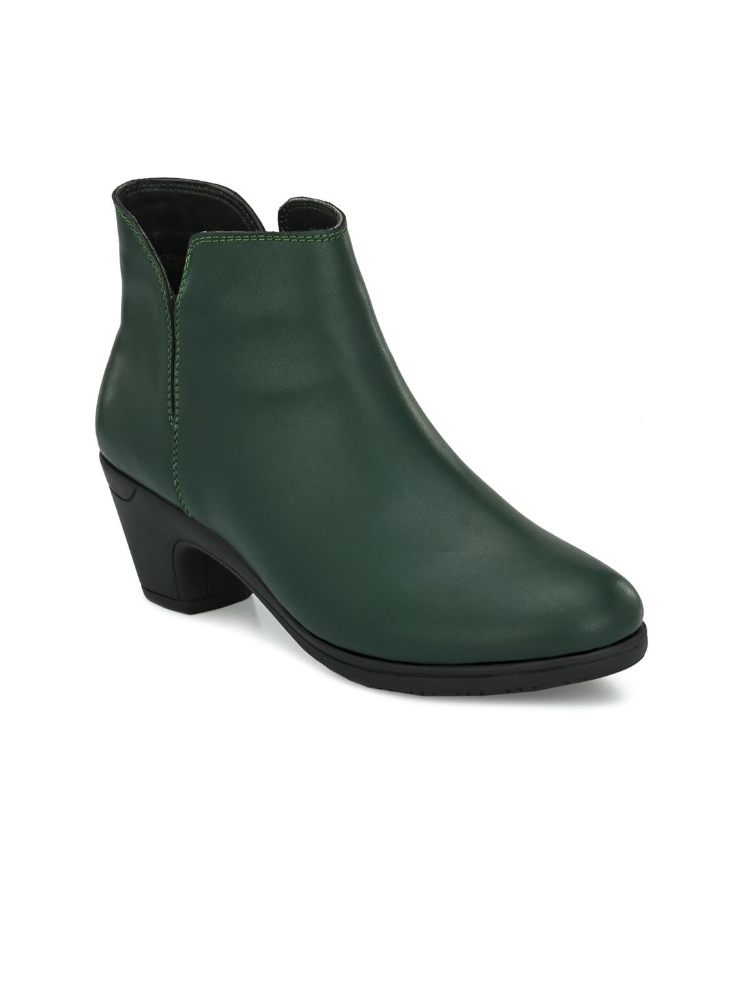 El Paso Green Block Heeled Boots Price in India