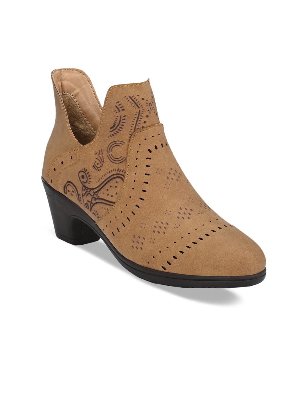 El Paso Women Tan Brown Flat Boots Price in India