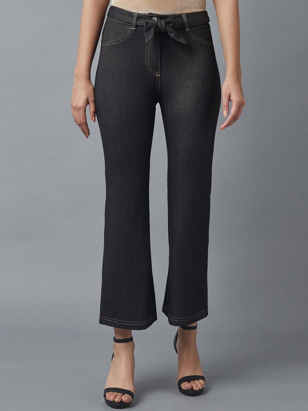 elleven Women Black Trousers Price in India