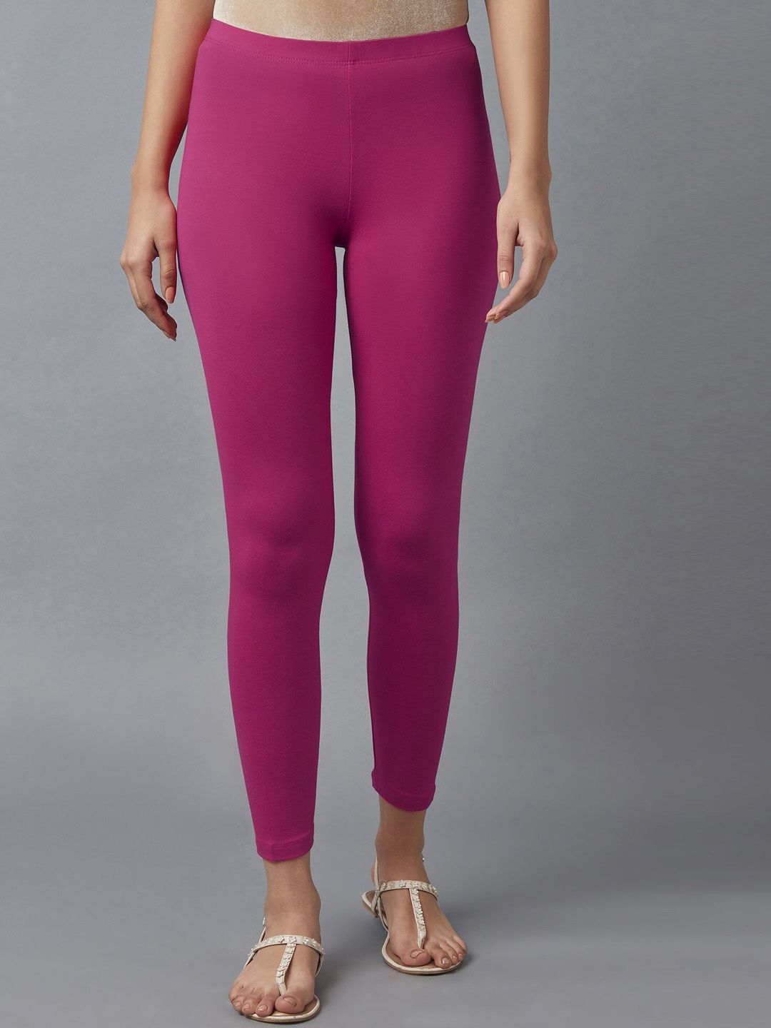 elleven Women Pink Solid Ankle Length Leggings Price in India