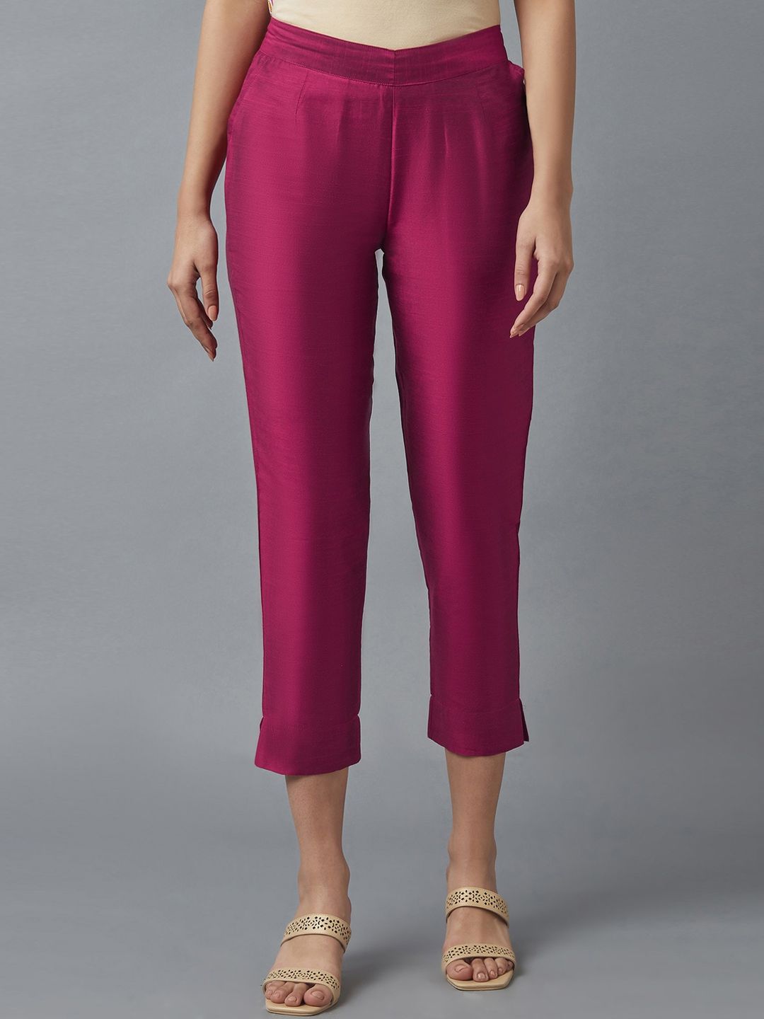 elleven Women Pink Cropped Trousers Price in India