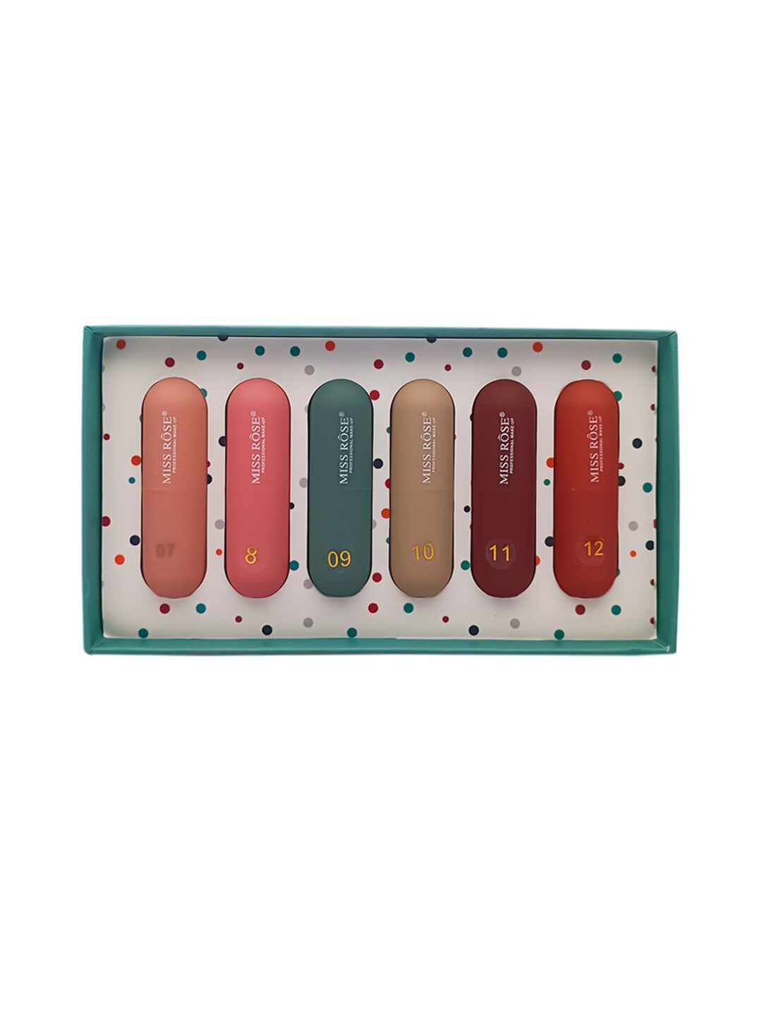 MISS ROSE Set of 6 Matte Bullet Lipstick Gift Set - 07-8-09-10-11-12 Price in India