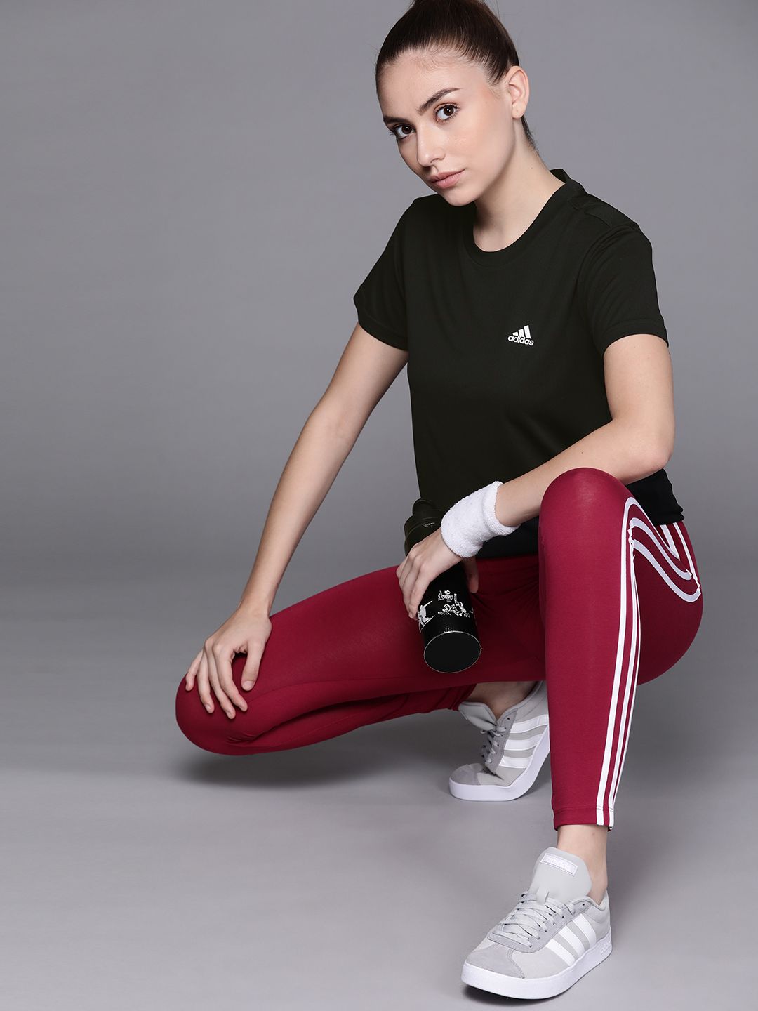 ADIDAS Women Black AEROREADY 3-Stripes Training T-shirt Price in India