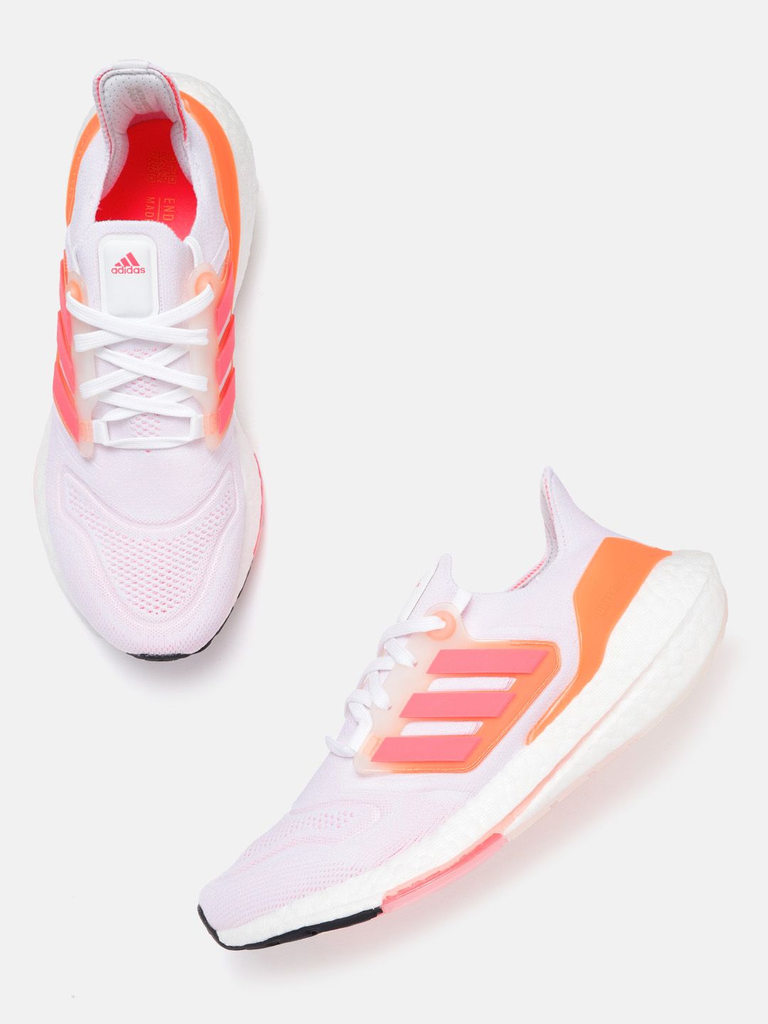 ADIDAS Women Pink Woven Design Ultraboost 22 Sustainable Running Shoes Price in India