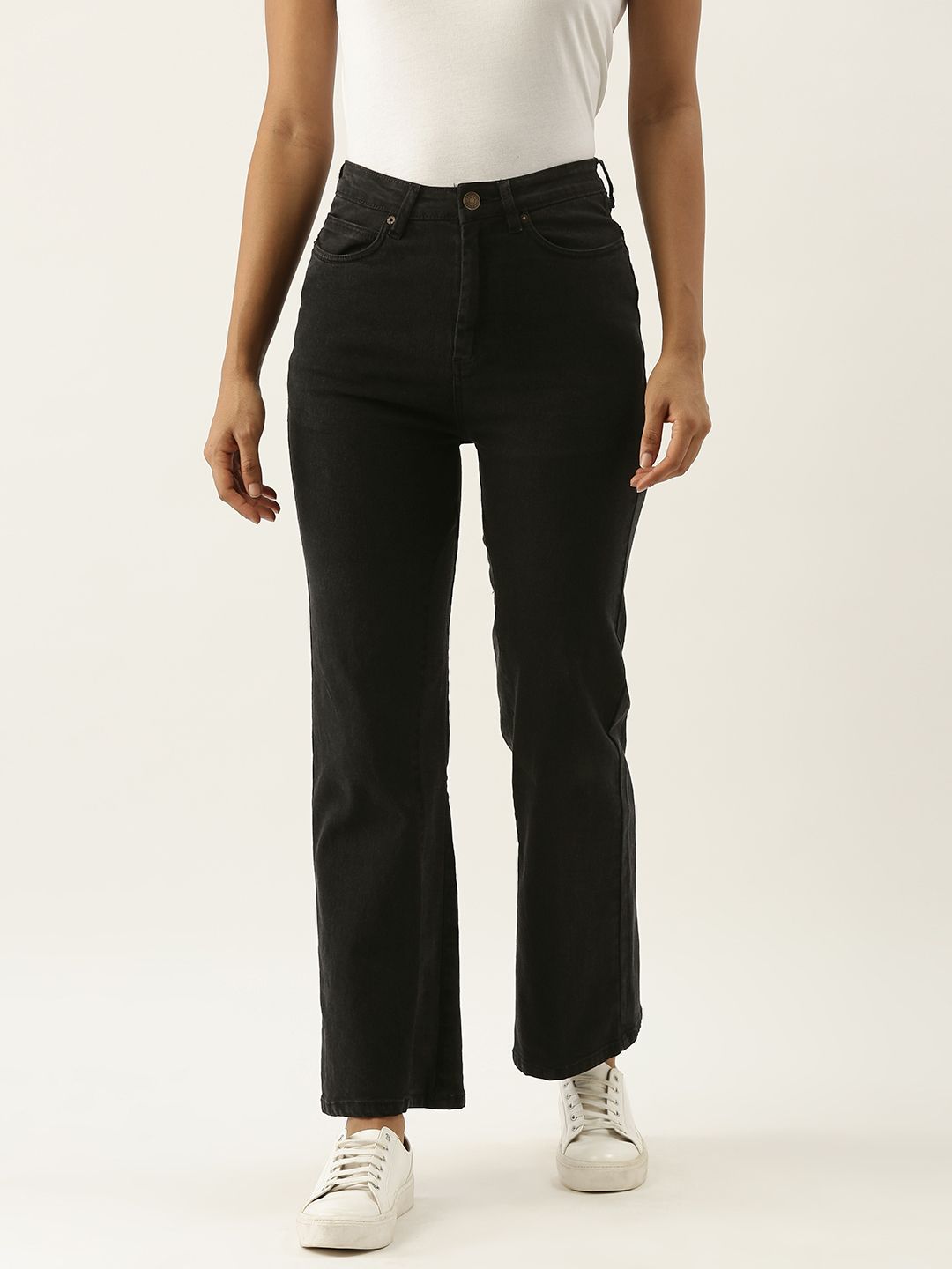 FOREVER 21 Women Black  High Rise Regular Fit Stretchable Jeans Price in India