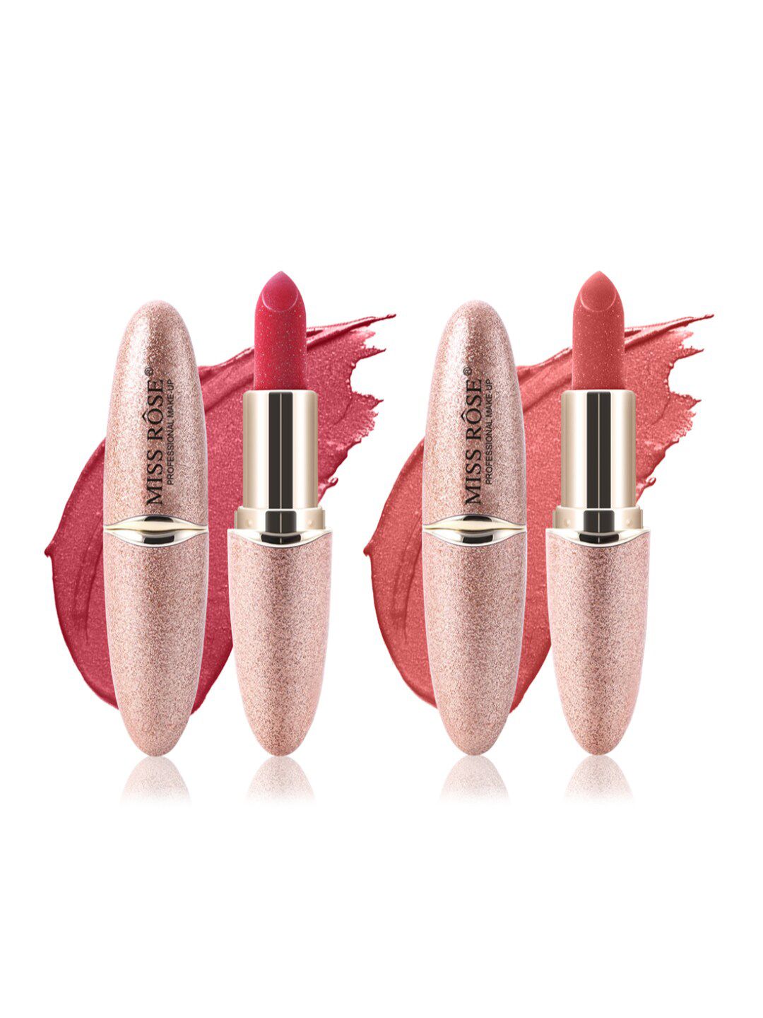 MISS ROSE Set Of 2 Matte Smooth Velvet Lipstick 20 g - 01 & 04 Price in India