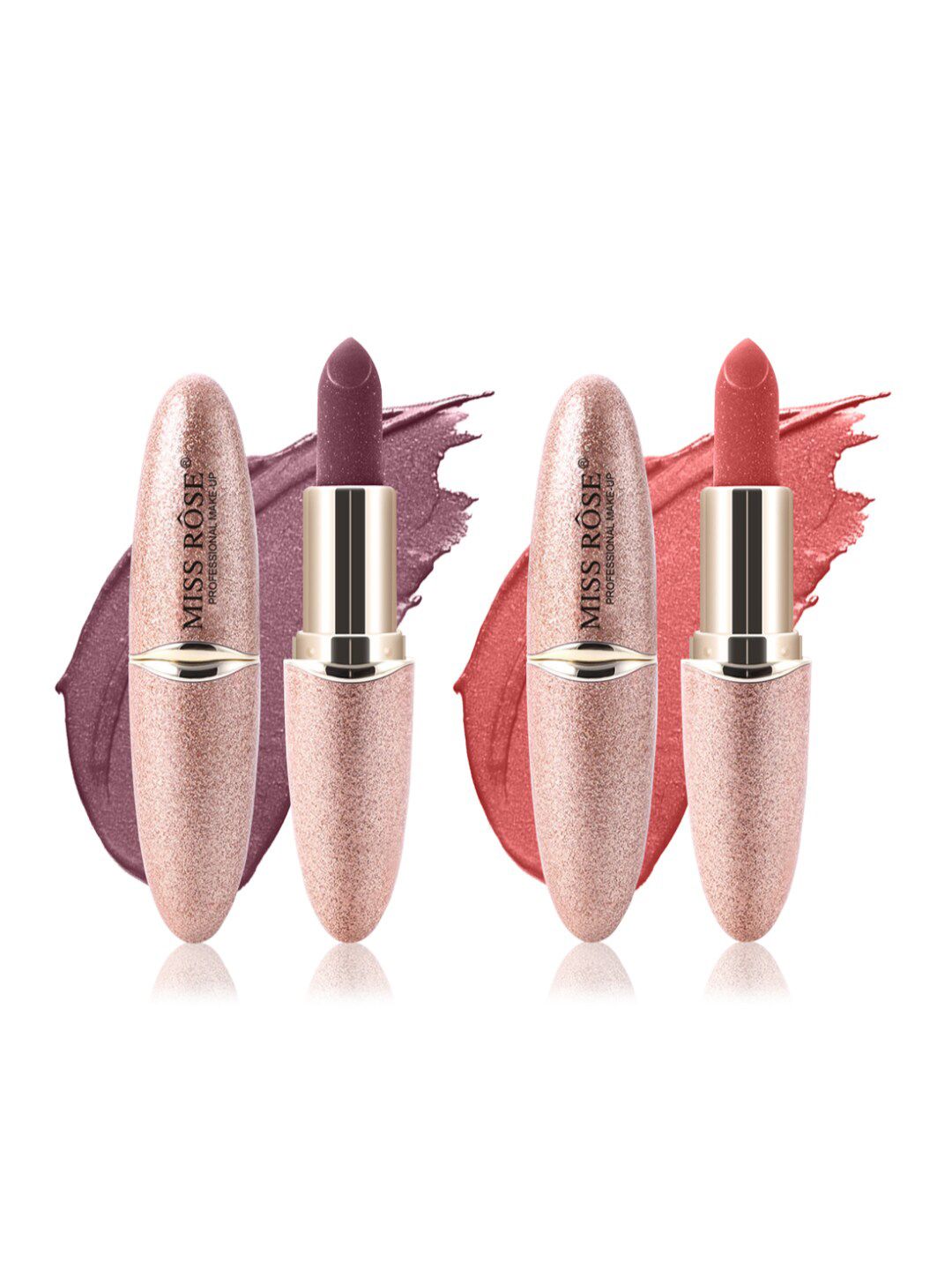 MISS ROSE Set Of 2 Matte Smooth Velvet Lipstick Maroon - 03 & 04 Price in India