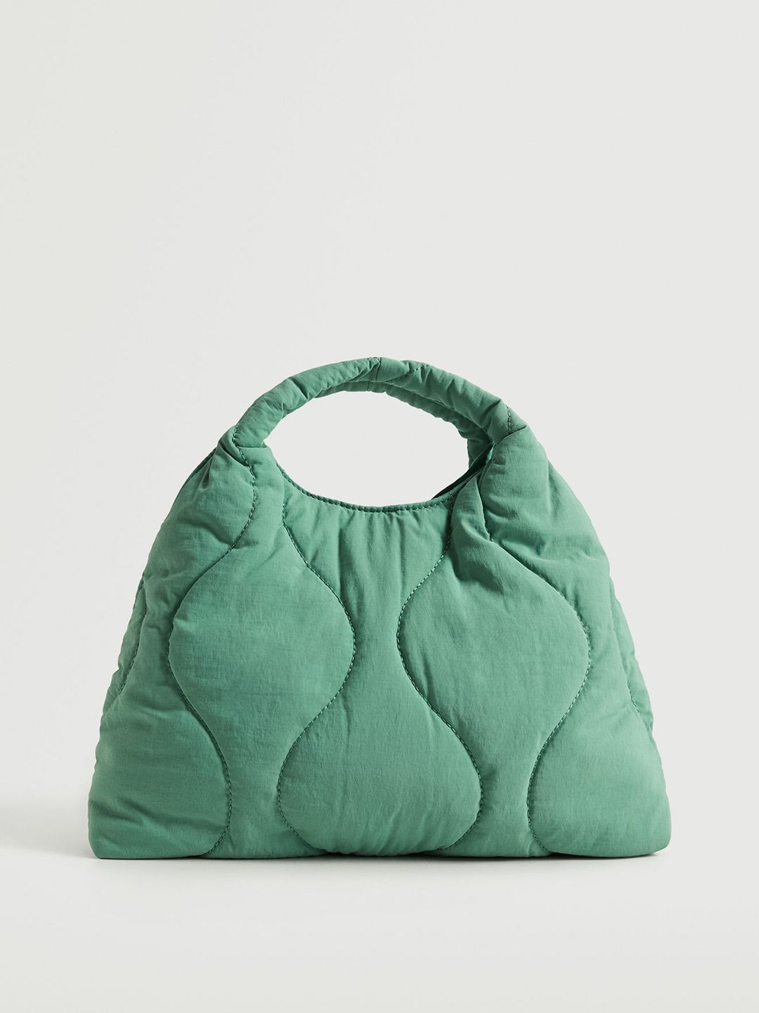 MANGO Green Quilted Handheld Bag Price in India