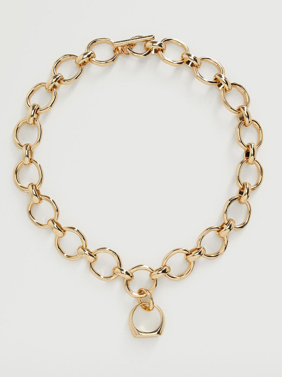 MANGO Gold-Toned Linked Chain Necklace Price in India