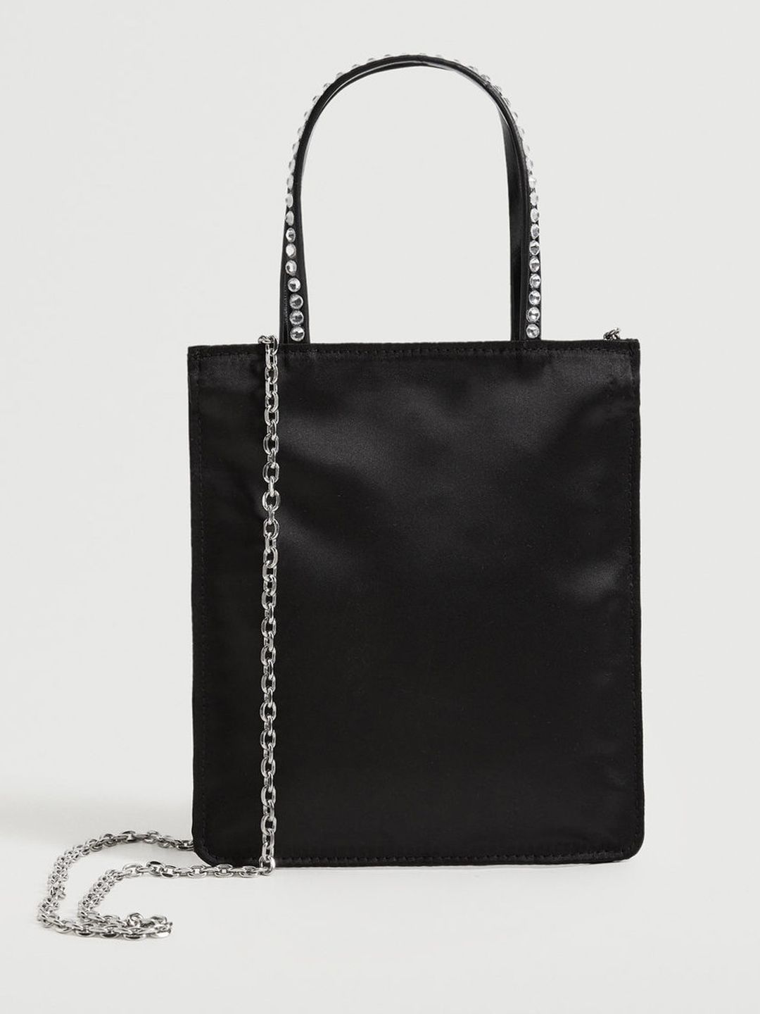 MANGO Black Structured Handheld Bag Price in India